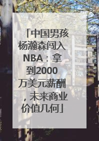 中国男孩杨瀚森闯入NBA：拿到2000万美元薪酬，未来商业价值几何