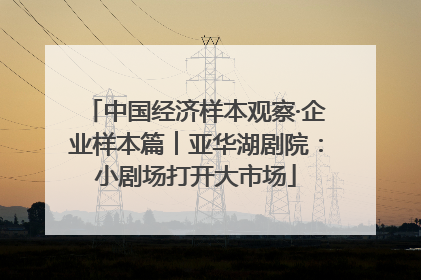中国经济样本观察·企业样本篇︱亚华湖剧院：小剧场打开大市场