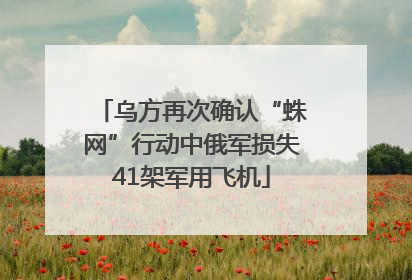 乌方再次确认“蛛网”行动中俄军损失41架军用飞机