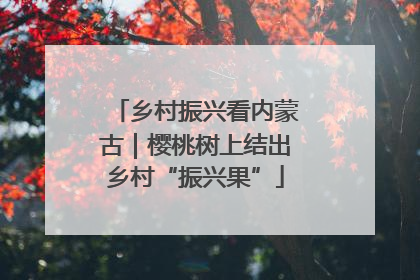 乡村振兴看内蒙古｜樱桃树上结出乡村“振兴果”