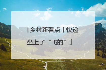 乡村新看点丨快递坐上了“飞的”