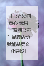 书香浸润童心 武昌“紫湖书声”品牌活动赋能基层文化建设