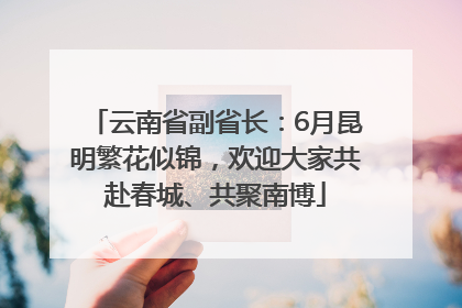 云南省副省长：6月昆明繁花似锦，欢迎大家共赴春城、共聚南博