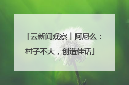 云新闻观察︱阿尼么：村子不大，创造佳话