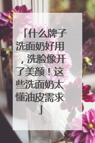 什么牌子洗面奶好用，洗脸像开了美颜！这些洗面奶太懂油皮需求
