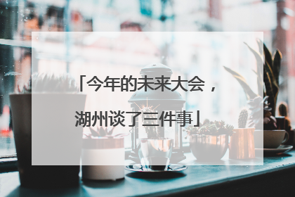 今年的未来大会，湖州谈了三件事