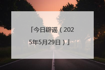今日辟谣（2025年5月29日）
