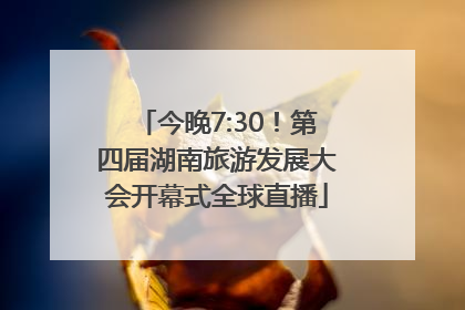 今晚7:30！第四届湖南旅游发展大会开幕式全球直播