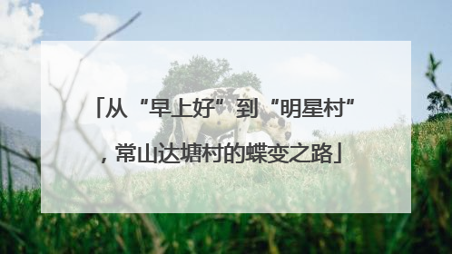 从“早上好”到“明星村”，常山达塘村的蝶变之路