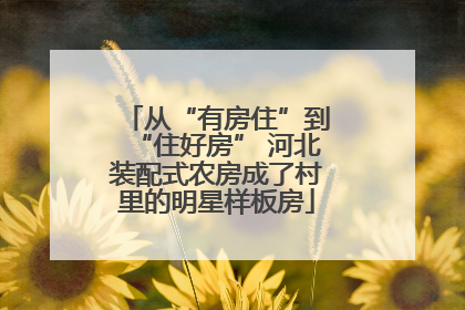 从“有房住”到“住好房” 河北装配式农房成了村里的明星样板房