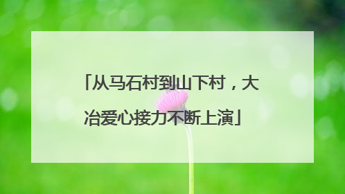 从马石村到山下村，大冶爱心接力不断上演