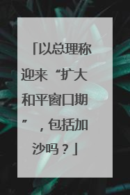 以总理称迎来“扩大和平窗口期”，包括加沙吗？