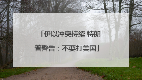 伊以冲突持续 特朗普警告：不要打美国