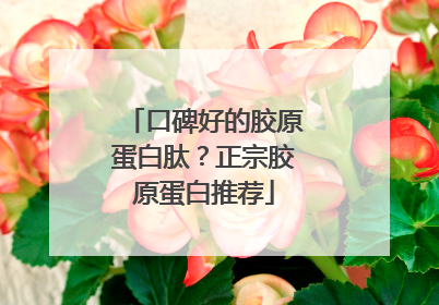 口碑好的胶原蛋白肽？正宗胶原蛋白推荐
