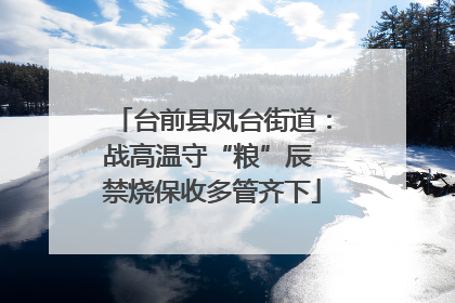 台前县凤台街道：战高温守“粮”辰 禁烧保收多管齐下