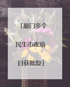 厦门多个民生市政项目获批复