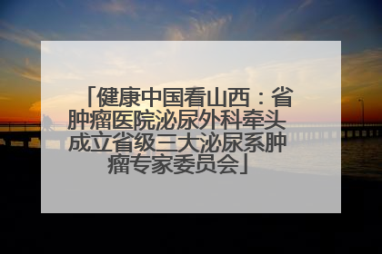 健康中国看山西：省肿瘤医院泌尿外科牵头成立省级三大泌尿系肿瘤专家委员会
