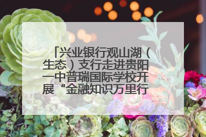 兴业银行观山湖（生态）支行走进贵阳一中普瑞国际学校开展“金融知识万里行”宣传活动