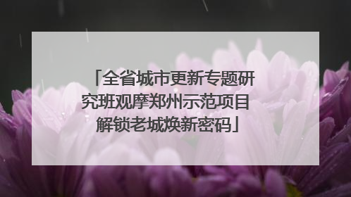 全省城市更新专题研究班观摩郑州示范项目 解锁老城焕新密码