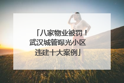 八家物业被罚！武汉城管曝光小区违建十大案例