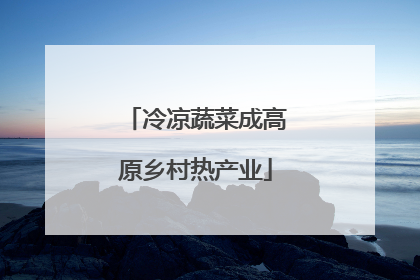 冷凉蔬菜成高原乡村热产业