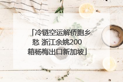 冷链空运解侨胞乡愁 浙江余姚200箱杨梅出口新加坡