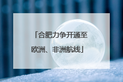 合肥力争开通至欧洲、非洲航线