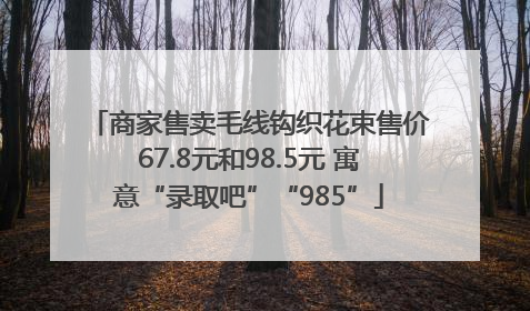 商家售卖毛线钩织花束售价67.8元和98.5元 寓意“录取吧”“985”