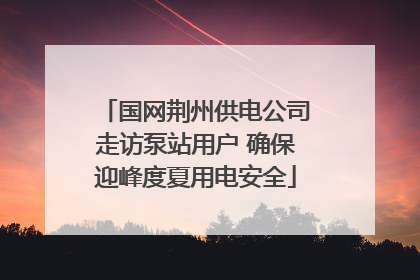 国网荆州供电公司走访泵站用户 确保迎峰度夏用电安全