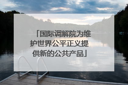 国际调解院为维护世界公平正义提供新的公共产品