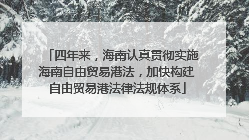 四年来，海南认真贯彻实施海南自由贸易港法，加快构建自由贸易港法律法规体系