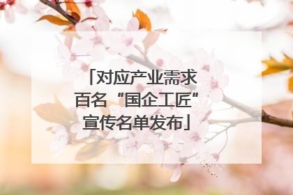 对应产业需求 百名“国企工匠”宣传名单发布