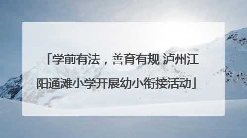 学前有法，善育有规 泸州江阳通滩小学开展幼小衔接活动