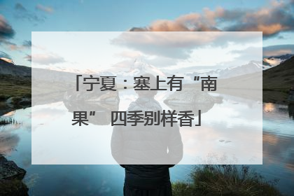 宁夏：塞上有“南果” 四季别样香
