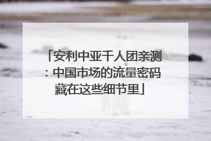 安利中亚千人团亲测：中国市场的流量密码 藏在这些细节里