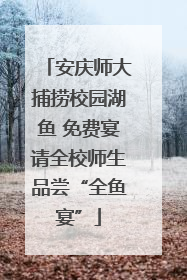 安庆师大捕捞校园湖鱼 免费宴请全校师生品尝“全鱼宴”