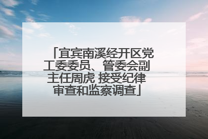 宜宾南溪经开区党工委委员、管委会副主任周虎 接受纪律审查和监察调查