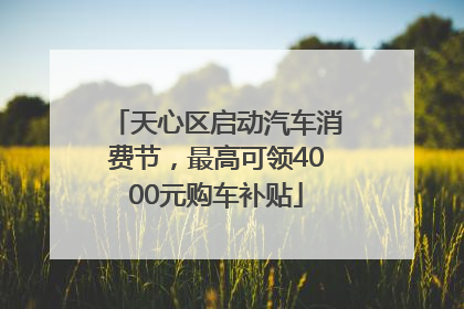 天心区启动汽车消费节，最高可领4000元购车补贴