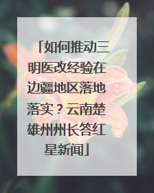 如何推动三明医改经验在边疆地区落地落实？云南楚雄州州长答红星新闻