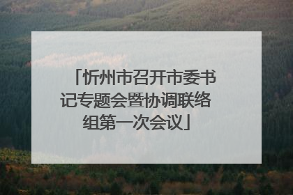 忻州市召开市委书记专题会暨协调联络组第一次会议