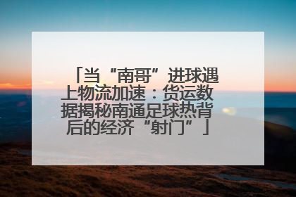 当“南哥”进球遇上物流加速：货运数据揭秘南通足球热背后的经济“射门”