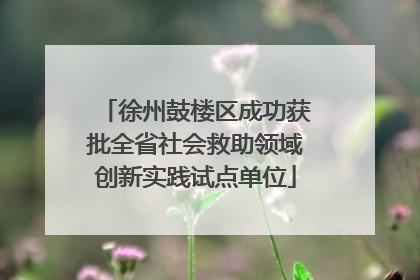 徐州鼓楼区成功获批全省社会救助领域创新实践试点单位