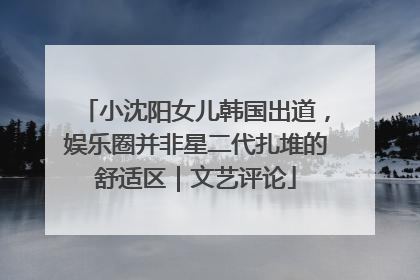 小沈阳女儿韩国出道，娱乐圈并非星二代扎堆的舒适区｜文艺评论