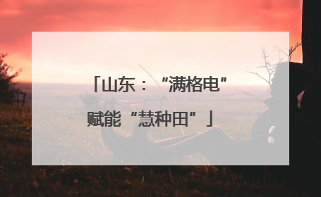 山东：“满格电”赋能“慧种田”