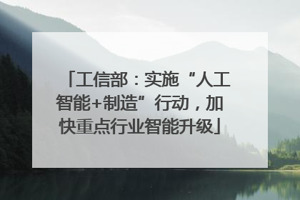 工信部：实施“人工智能+制造”行动，加快重点行业智能升级