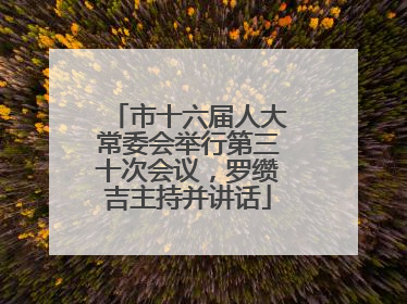 市十六届人大常委会举行第三十次会议，罗缵吉主持并讲话