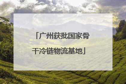 广州获批国家骨干冷链物流基地