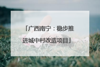 广西南宁：稳步推进城中村改造项目