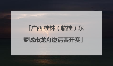 广西·桂林（临桂）东盟城市龙舟邀请赛开赛