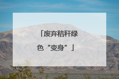 废弃秸秆绿色“变身”